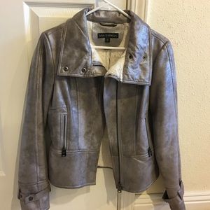 Via Spiga Leather Sherpa Jacket